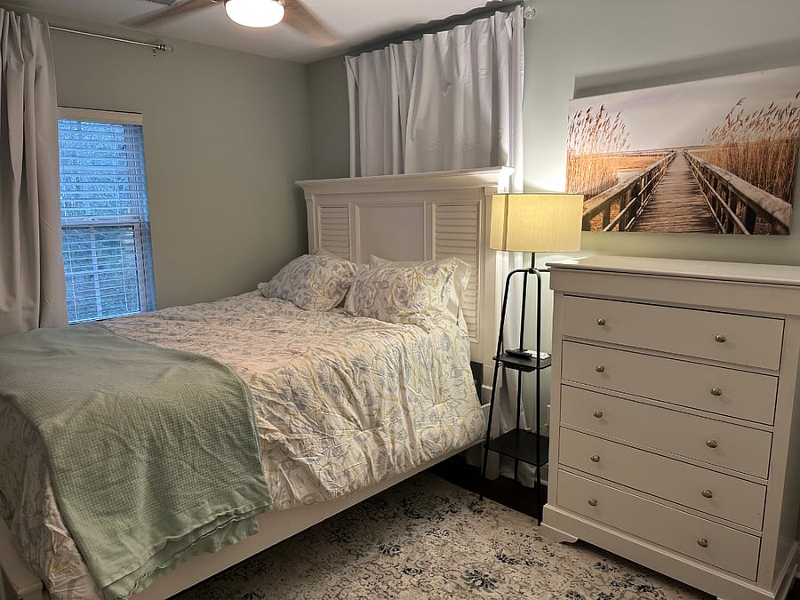Dresser and queen sized mattress.