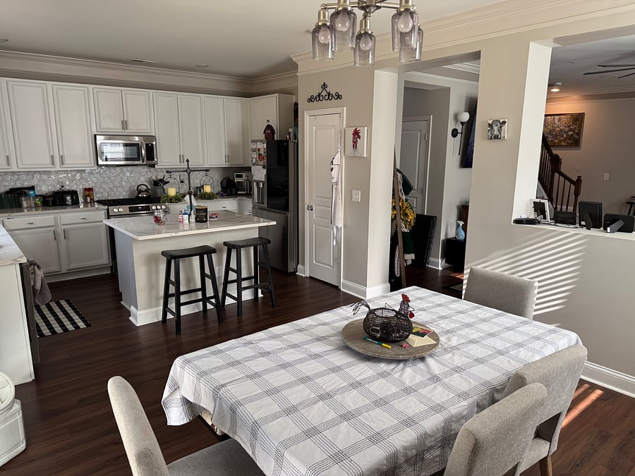 Shared dining room and kitchen.