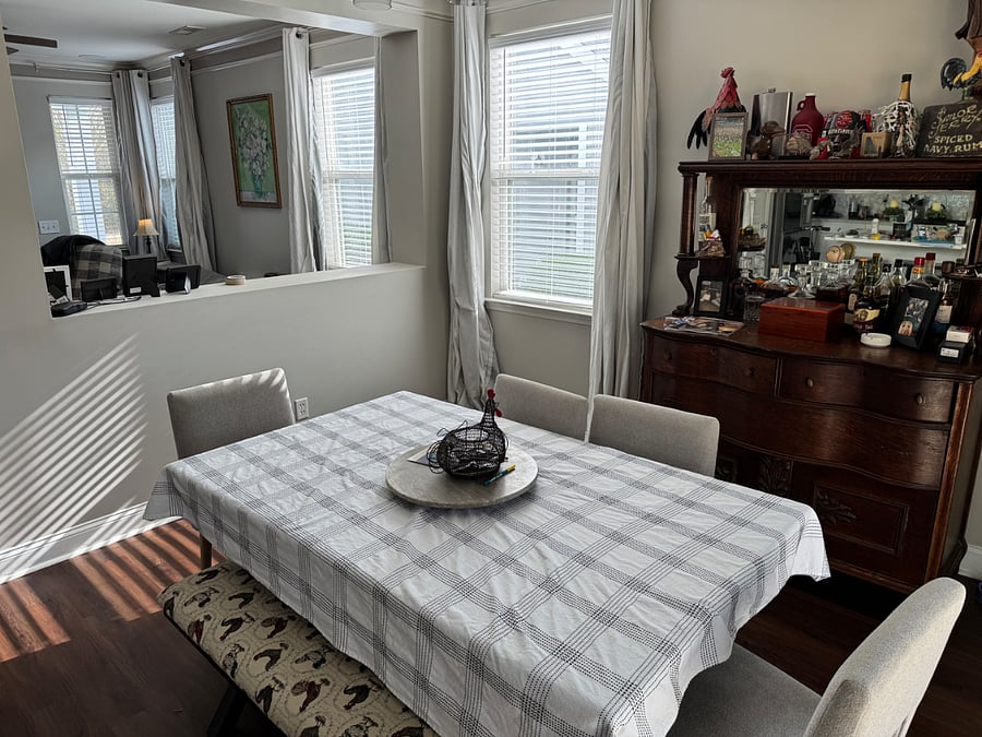 Shared bar area next to the kitchen table.