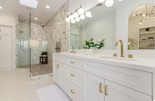 Walk in shower room - with rainshower and spa shower dual heads. 