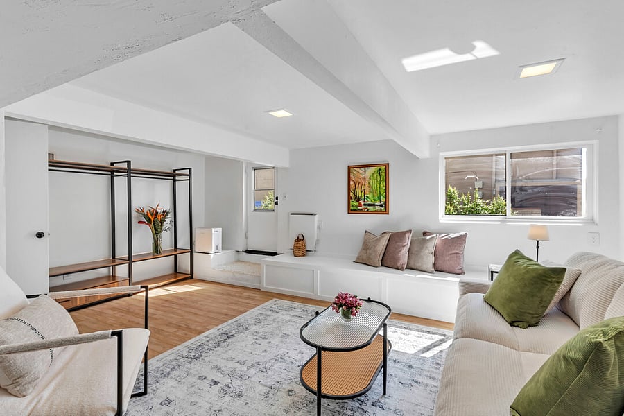 Living room can also be used as a third bedroom as door closes.