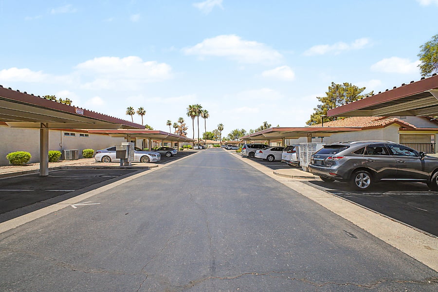 2 covered parking spots.
