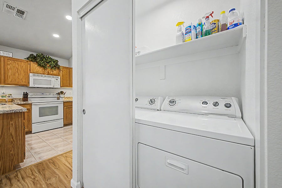 Washer/dryer included.