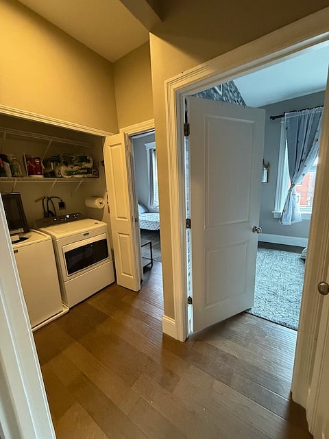 Laundry room is upstairs, next to Bedroom 3