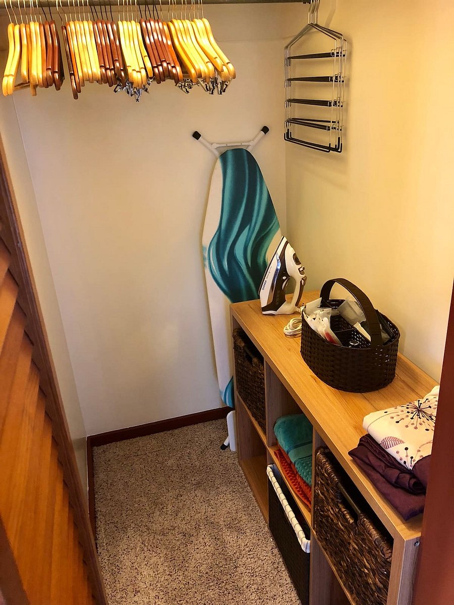 Plenty of closet space to include clothing care supplies