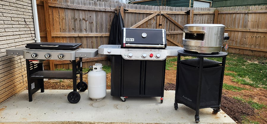 Flat top grill, gas grill, pizza oven