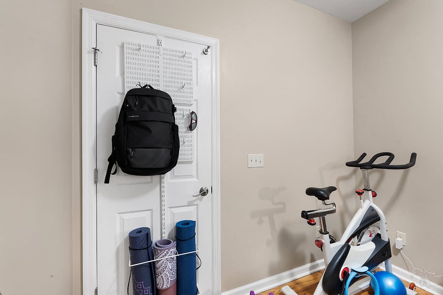 Stationary Bike, Yoga Mat, Extra Hanging Area for Backpack