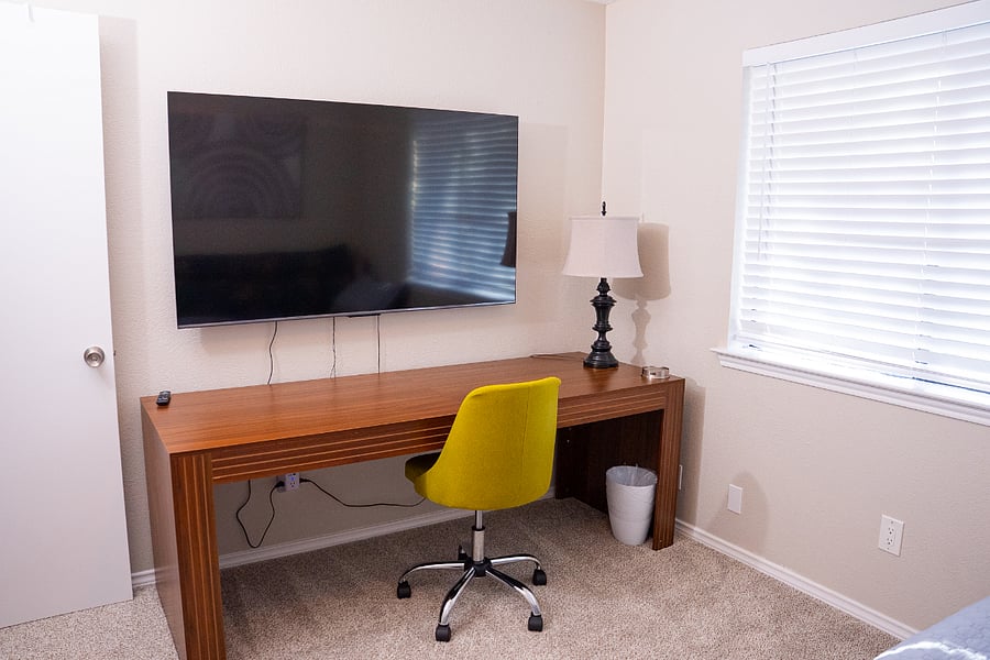 Third bedroom with comfy daybed (2 twin beds), spacious desk and smart TV.