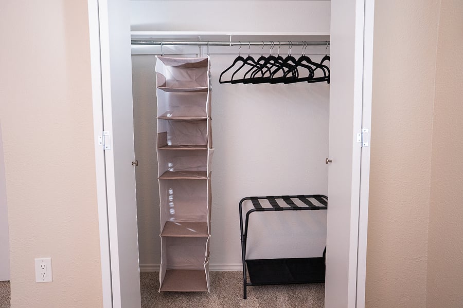 Second bedroom closet to organize all of your belongings.
