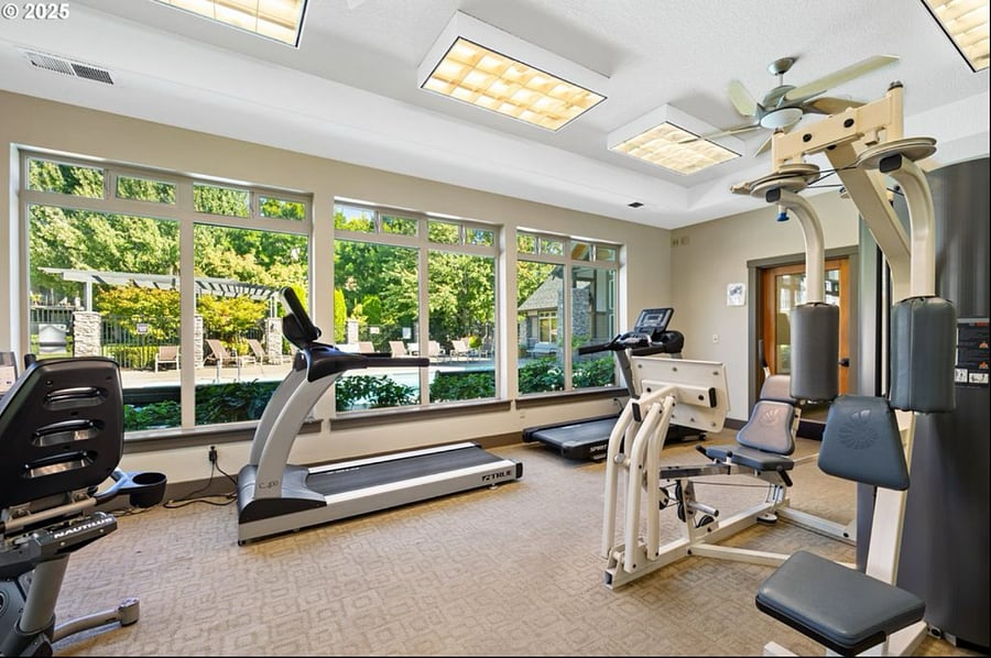 Stay fit with free access to the gym included.