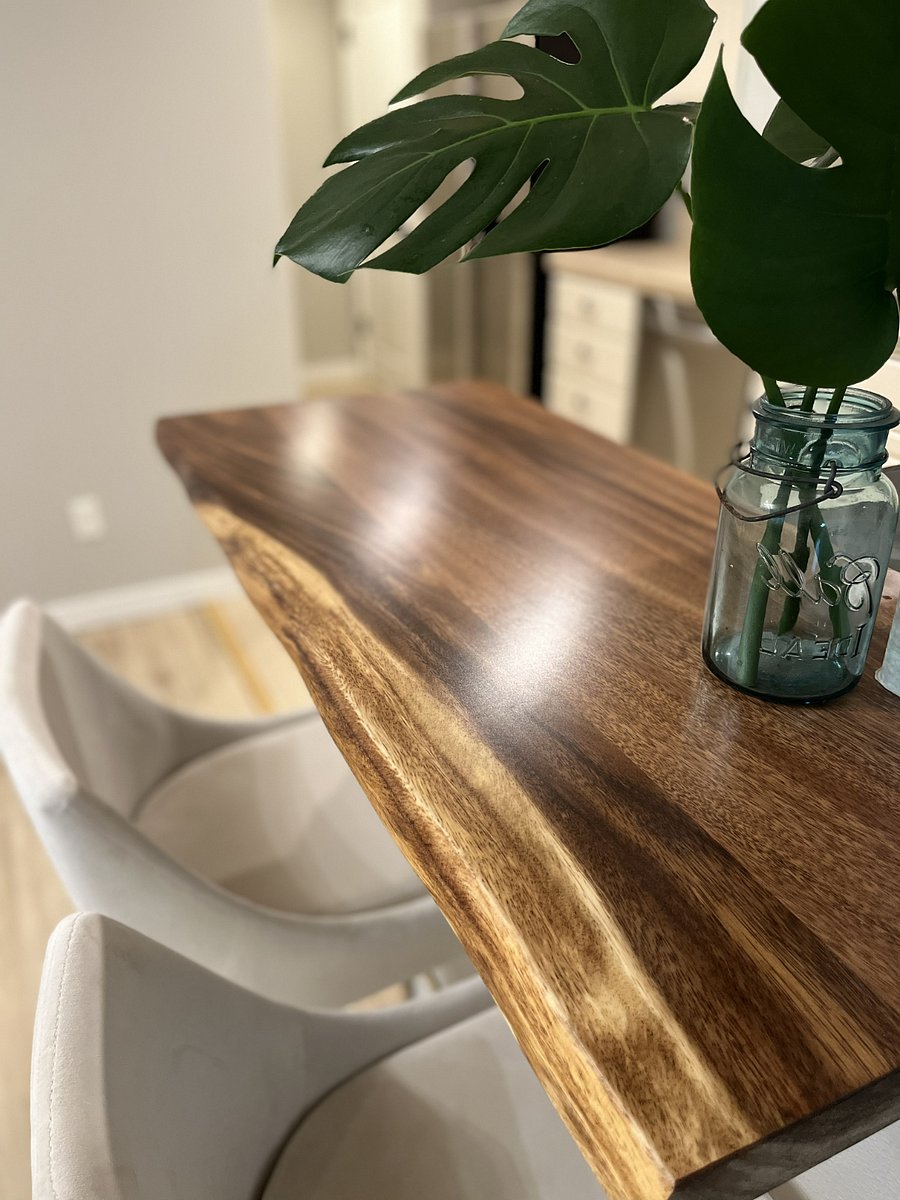 Custom built live-edge bar and work station.
