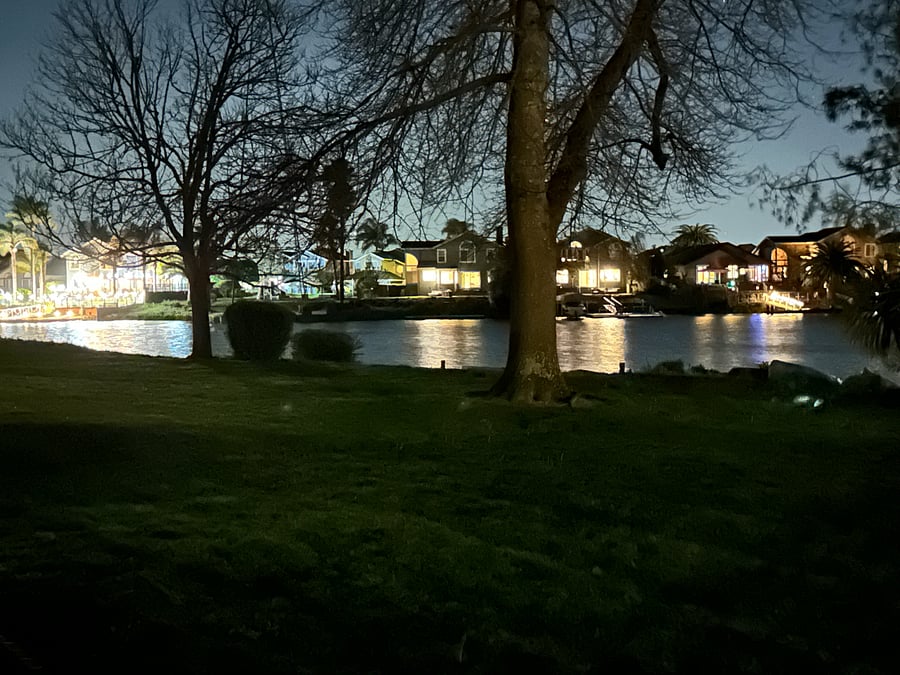 Evening view across the lagoon