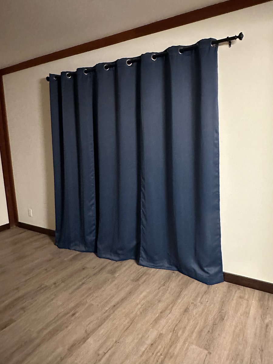 Primary bedroom curtains - dark, good for sleeping