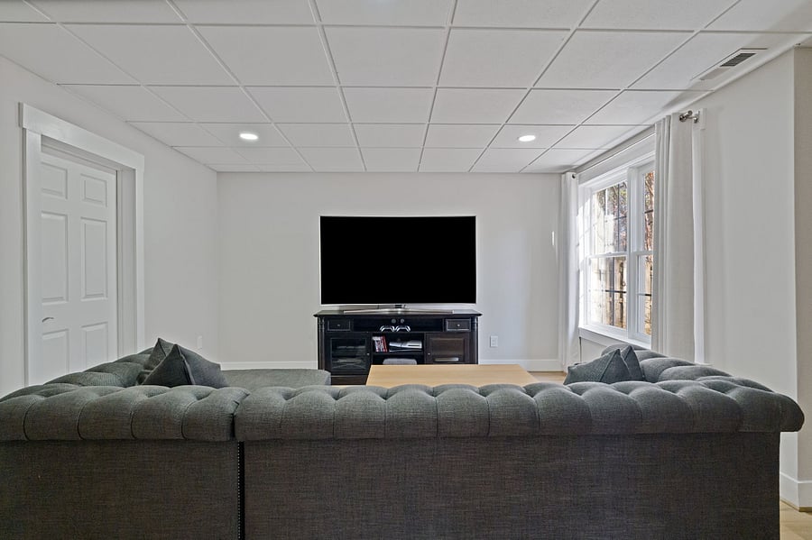 Basement Smart TV with Nintendo and PS4
