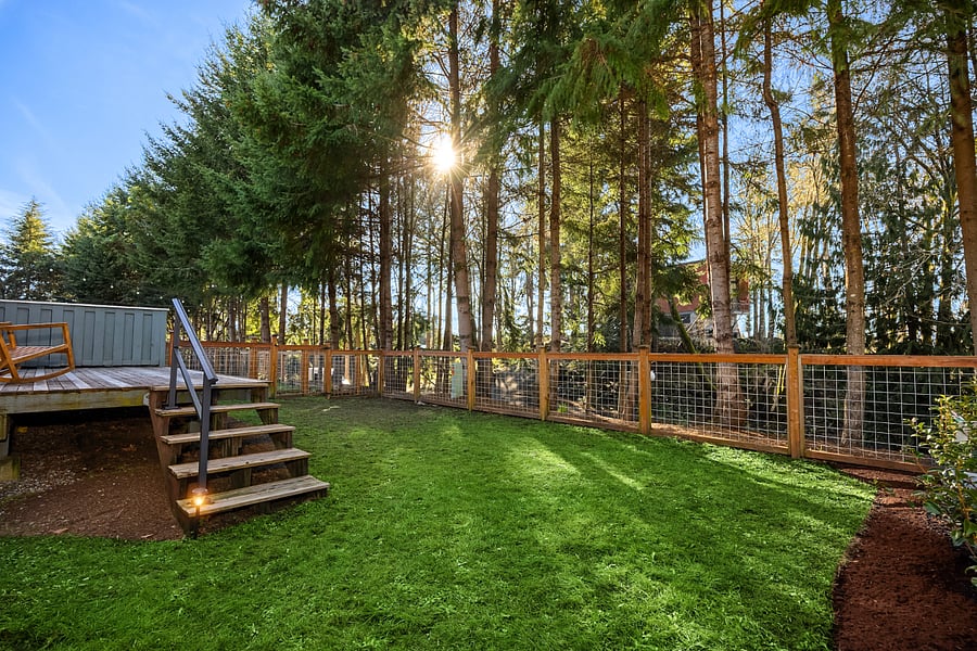 Fully fenced in back yard