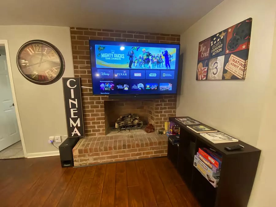 4K 65" wall-mounted (adjustable) TV
- Includes prepaid streaming subscriptions to NetFlix, DisneyPlus, Hulu, Amazon Prime, AppleTV+, and more free entertainment streaming options including YouTube, Tubi, Pluto, and Vizio free channels.