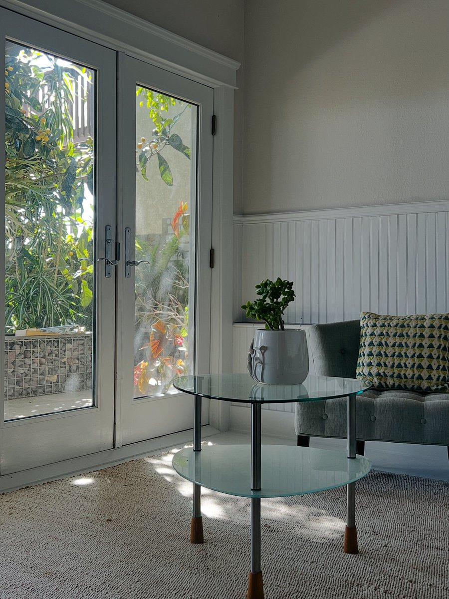 Living Area with French Doors Opening to Your Patio
