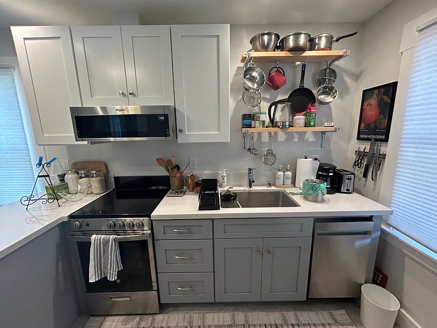 Fully stocked kitchen with everything you'll need.