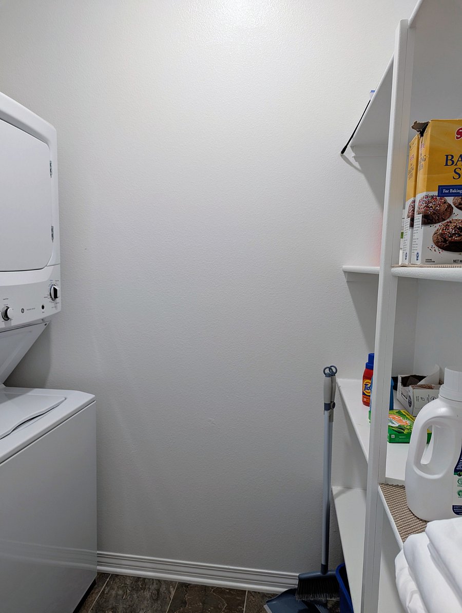 Dedicated laundry with spacious pantry storage