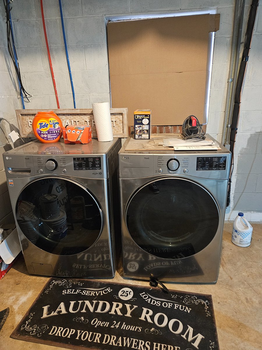 Full Size Washer and Dryer in basement