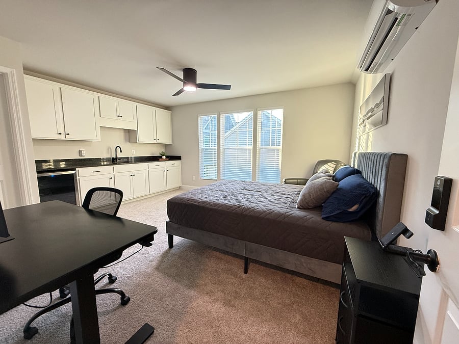 345 sq. ft. private luxury loft featuring soaring ceilings and designer finishes.