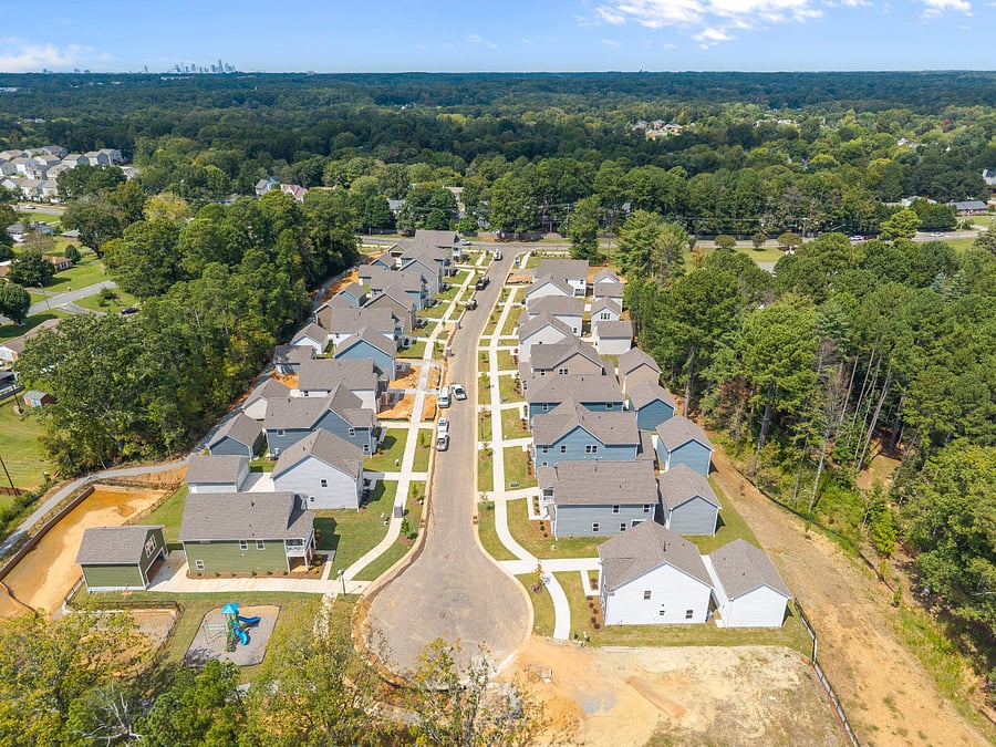 Newly constructed subdivision right outside of Charlotte.