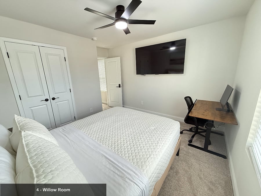 A dedicated workspace with plenty of natural light for remote productivity.