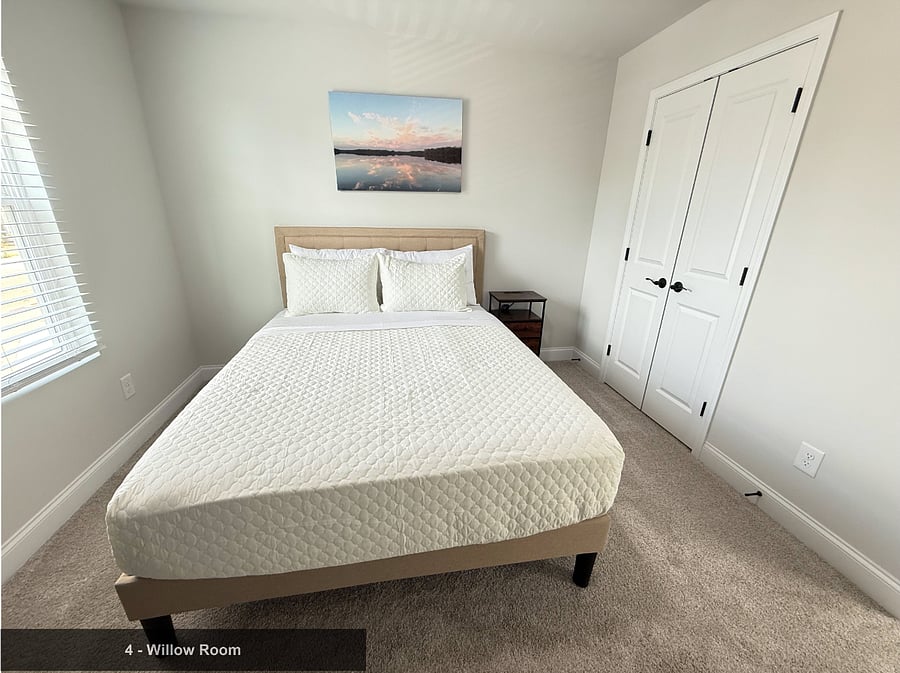 Comfortable bed for a good night's rest.