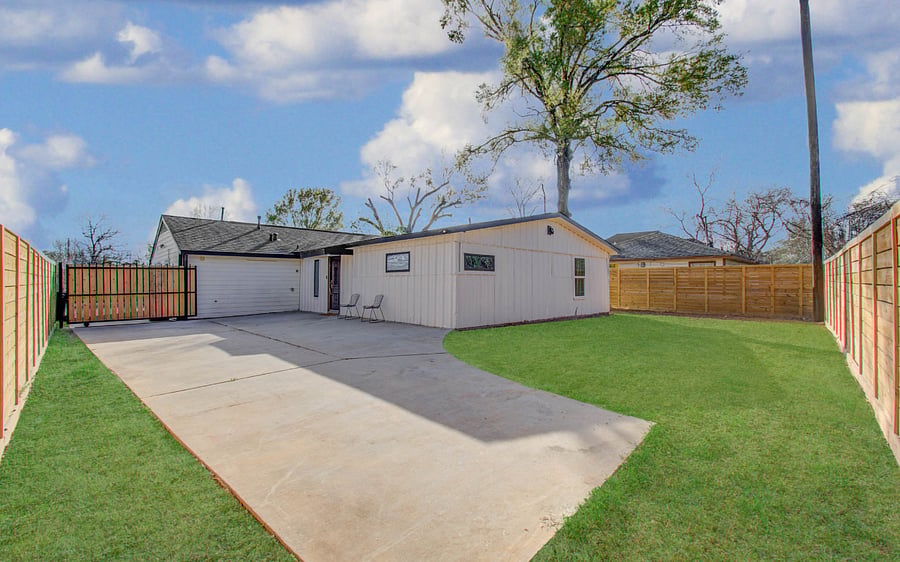 Fully fenced backyard and gated