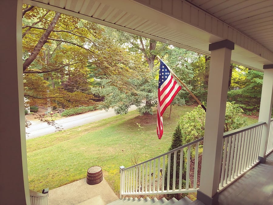 Front yard during springtime. 