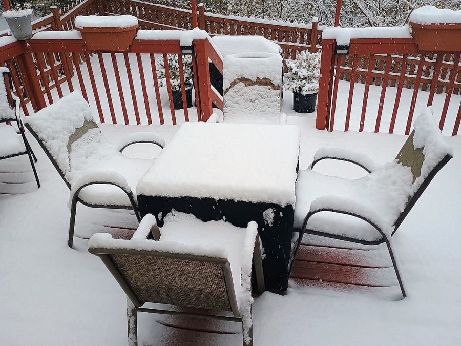 The deck after a beautiful snowfall.