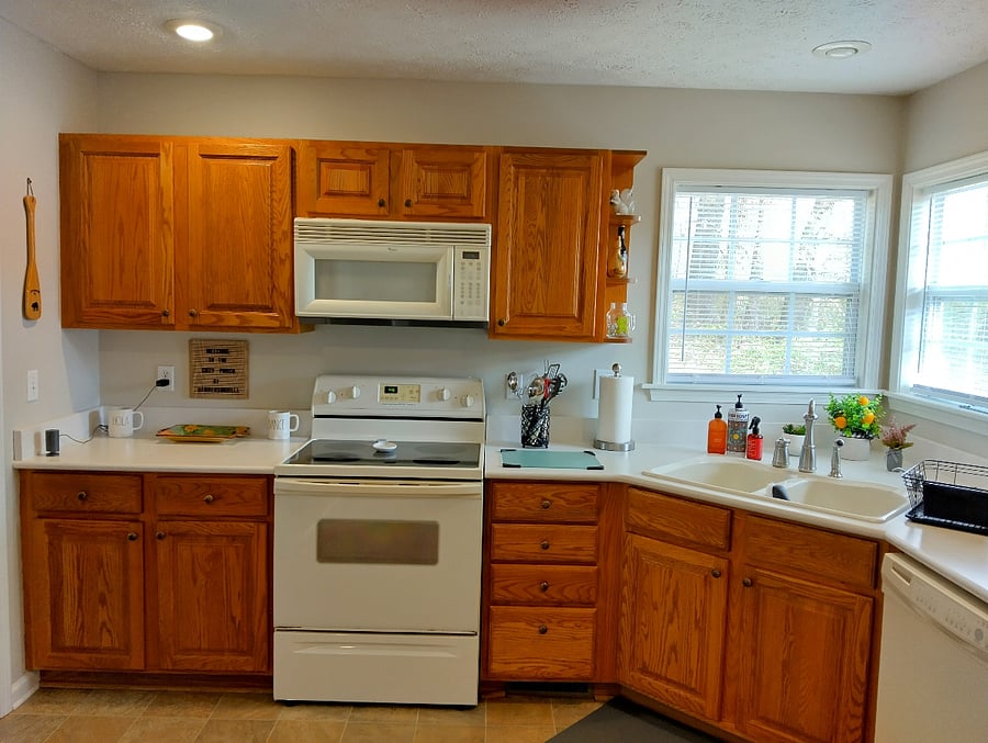 The kitchen is well lit and fully equipped, offering a wide selection of small appliances to support all your cooking needs.
