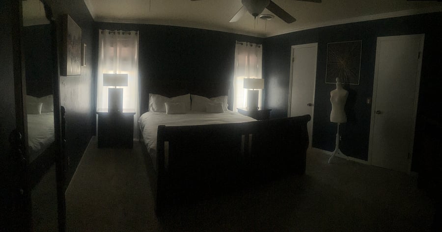Master bedroom with king size bed