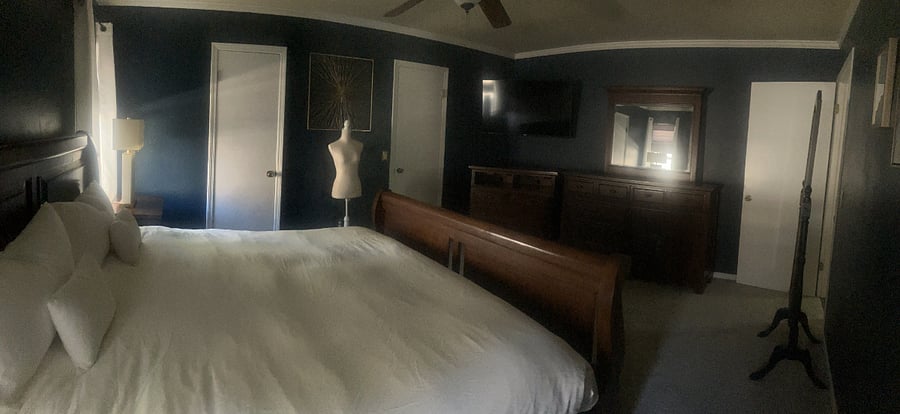 Master bedroom with smart tv
