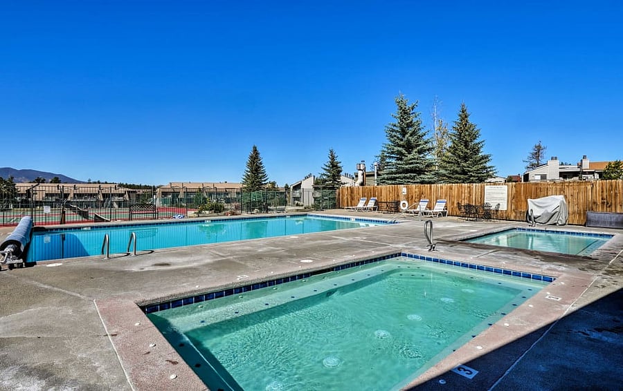 outdoor year round heated pool and hot tubs
