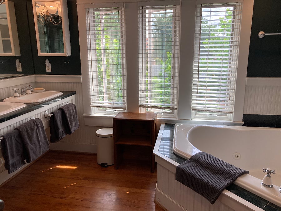 Master bath with shower and jacuzzi tub