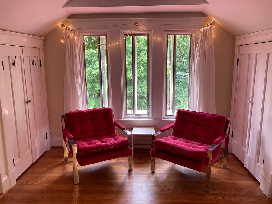 Master closet with sitting room area