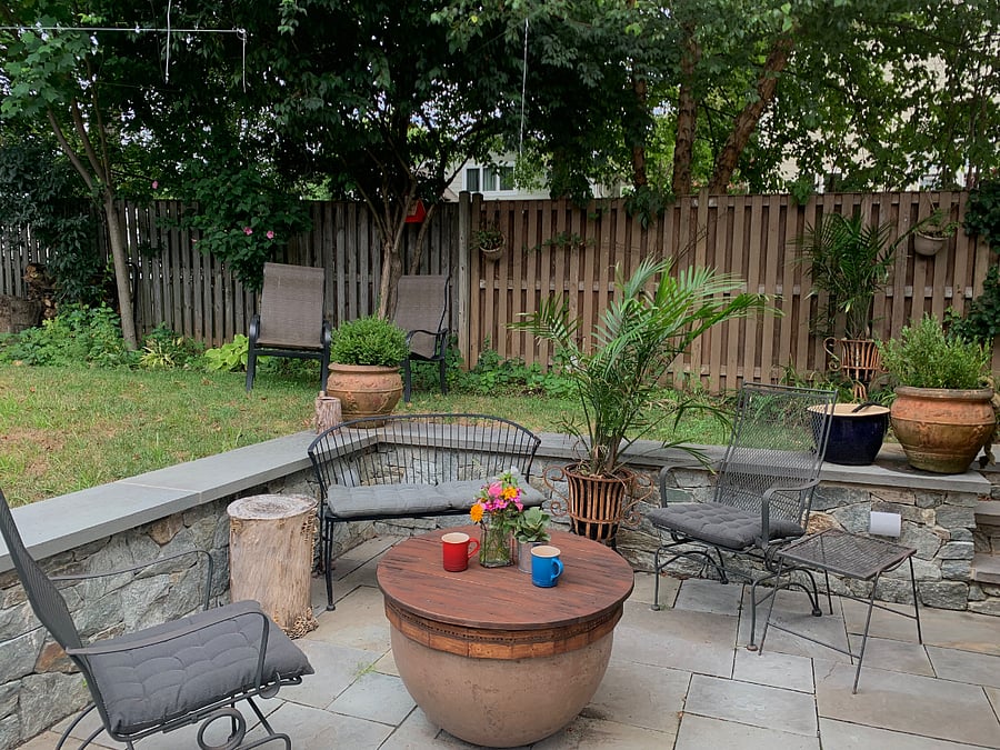 Fire pit doubles as table