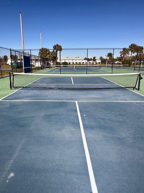 1 of 6 new pickleball courts. Vibrant and friendly pickleball community.