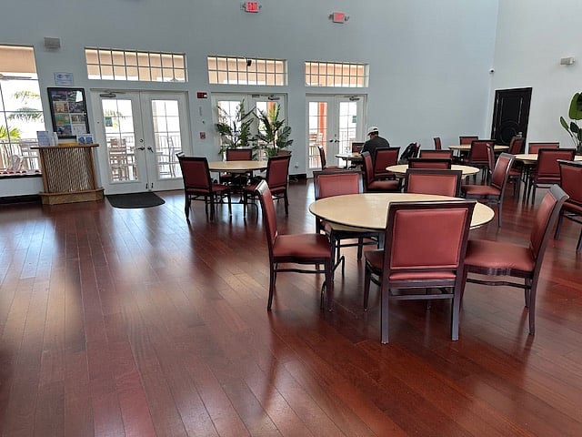 Full bar with seating and pool table