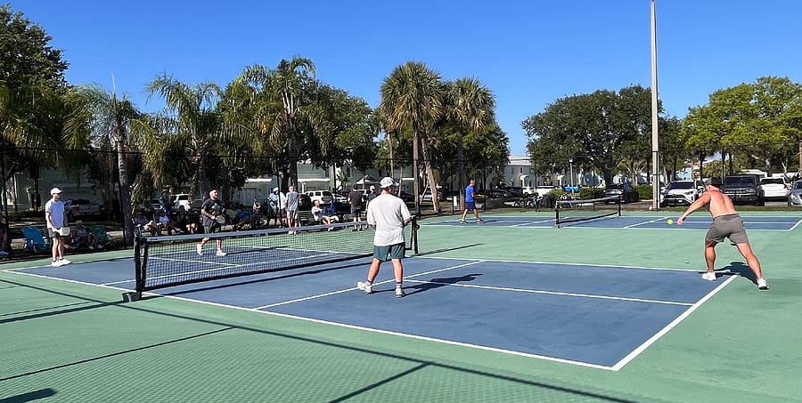 Very active pickleball community on newly added courts.