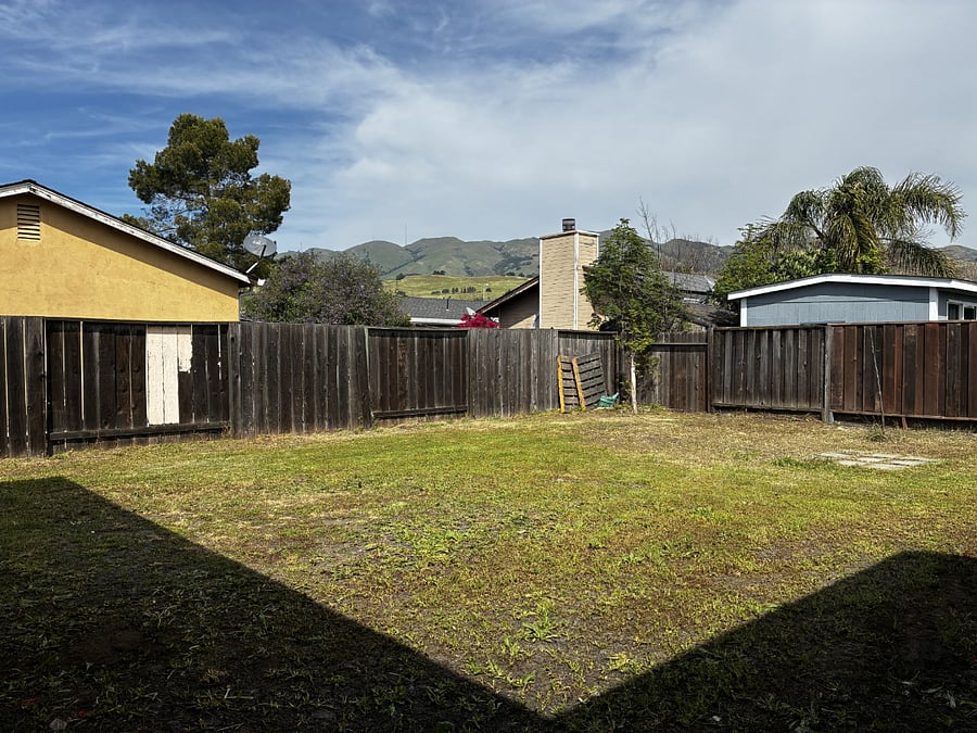 Backyard with hill view