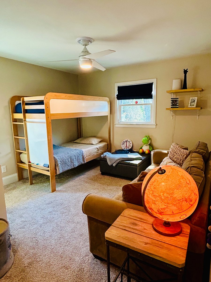 The Bunk Room is designed for youth in mind - a space where connection and creativity come naturally. Featuring two bunk beds, comfortable seating, and white board space for games, doodles and big ideas, it's the perfect hub.