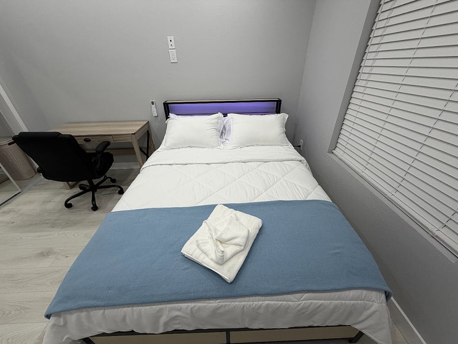 Bedroom with Queen Bed and Desk