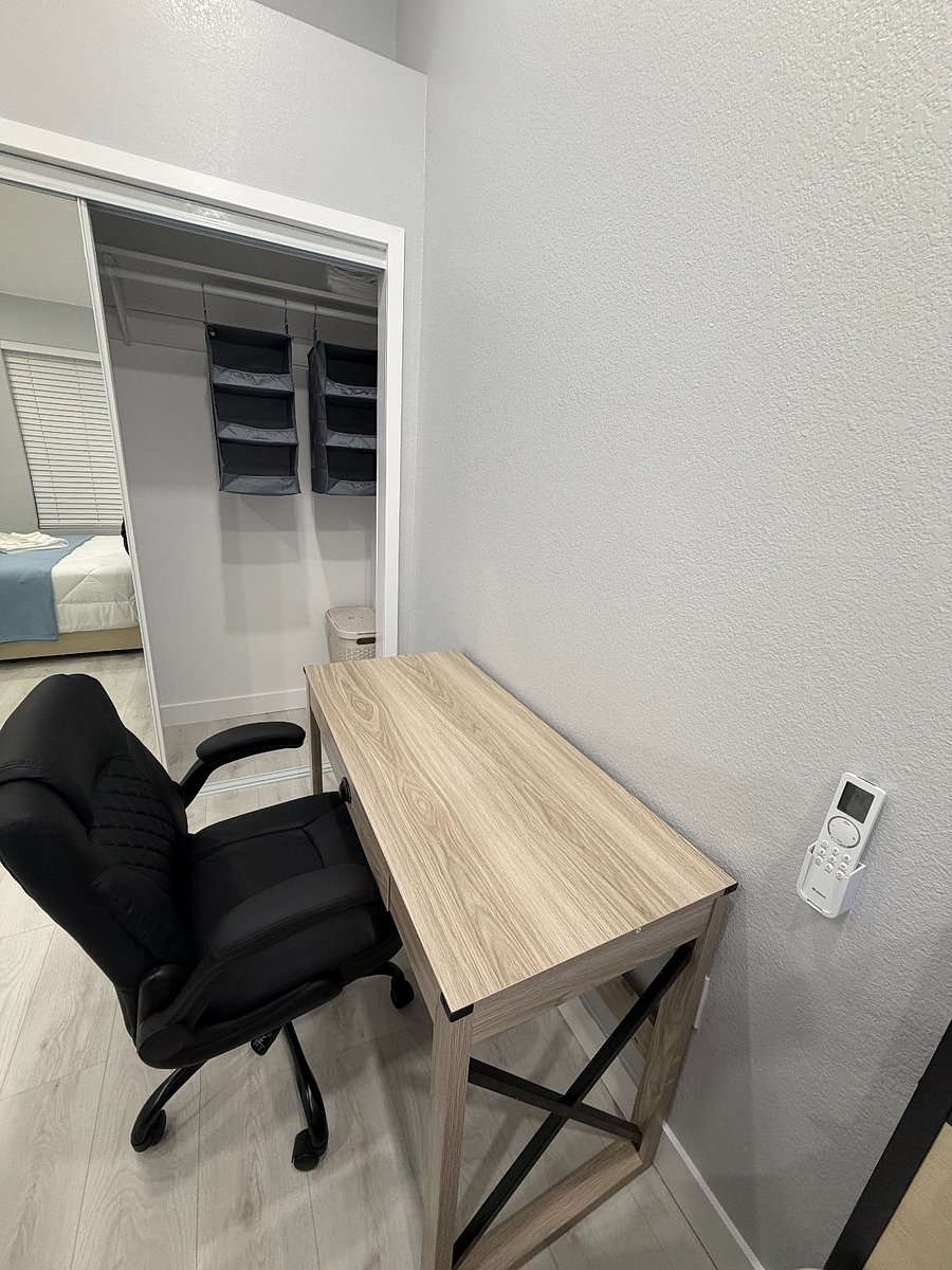 Bedroom with Queen Bed and Desk