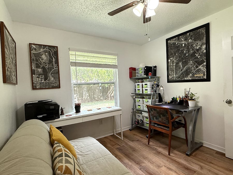 Quiet workspace with natural light, ideal for reading, studying, or focused work