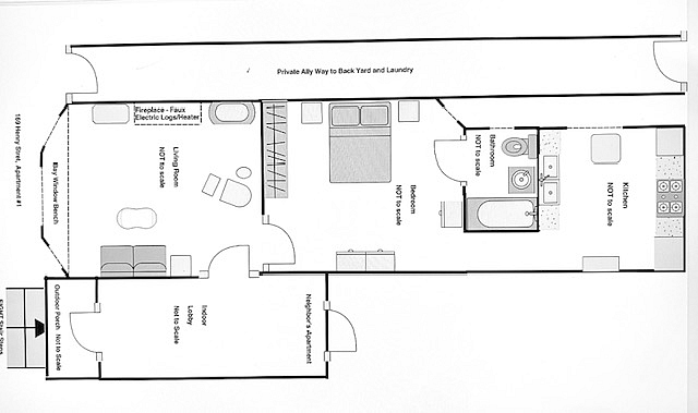 Floor Layout is NOT to Scale. Drawing provides an idea of floor plan/layout.