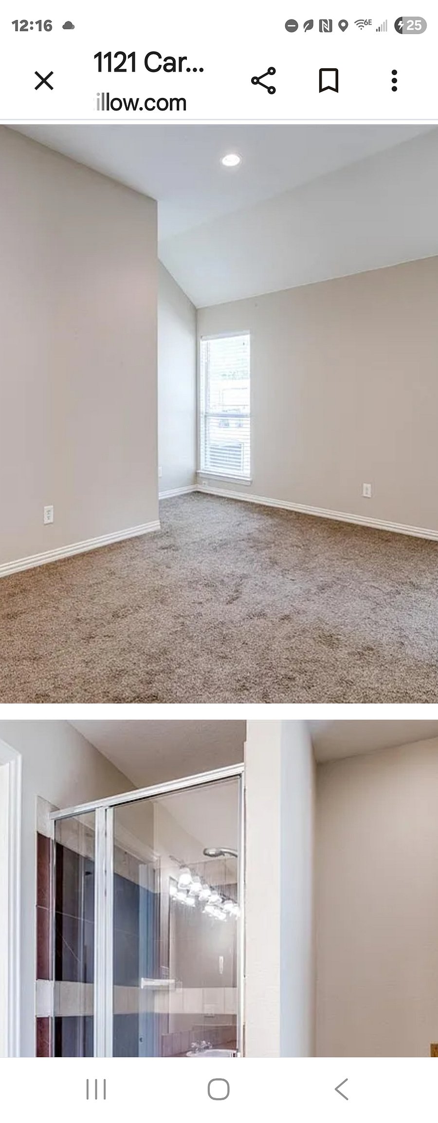 Master bedroom has windows on each side of the queen bed. Bedtime has very nice shelving at the headboard. Master this room is fully furnished, two complete dressers, tv and very spacious with full length mirror.