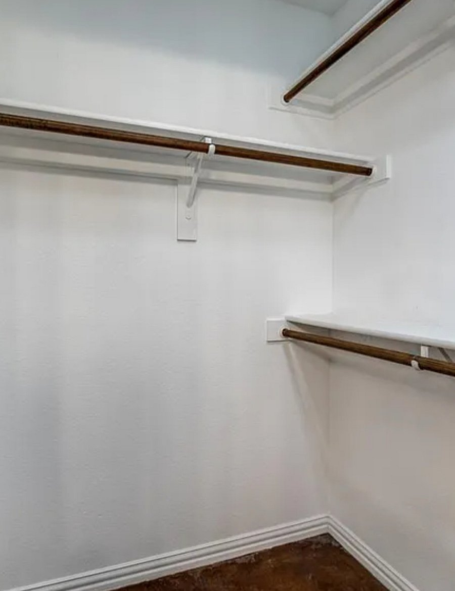 Master closet - walk in closet with double doors. 
