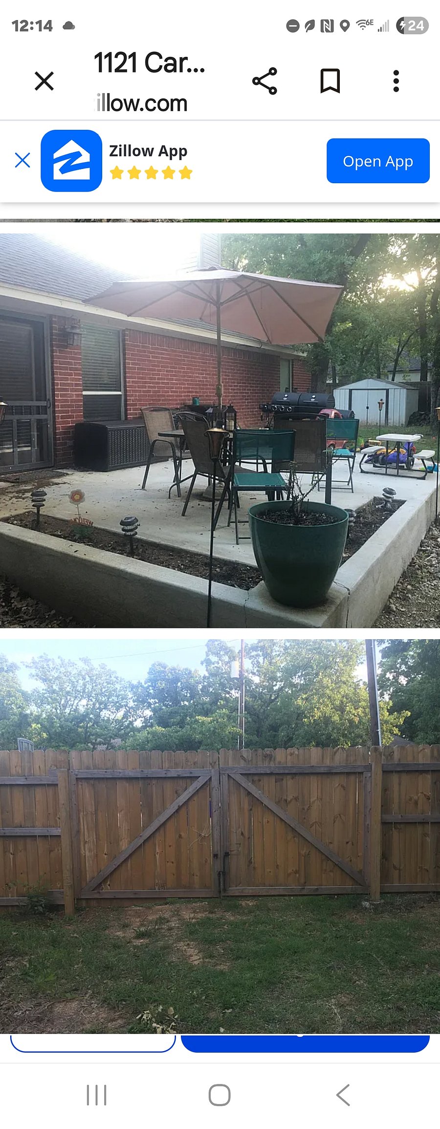 Patio has a Pickett fence. No patio furniture but will be supplied